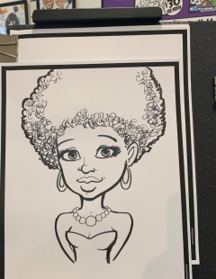 Black and white caricature